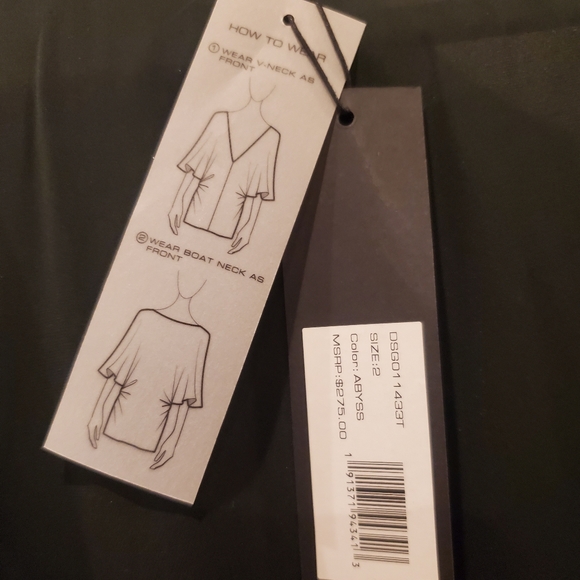 Halston Flounce-Sleeve V-Neck Silk-Blend Top - Picture 4 of 4